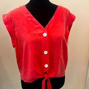 NWT- Velvet Heart Top from Saks! Medium beautiful coral color- cropped